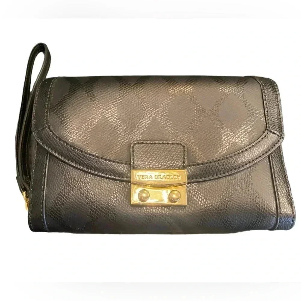 Vera Bradley wristlet black. Excellent condition
